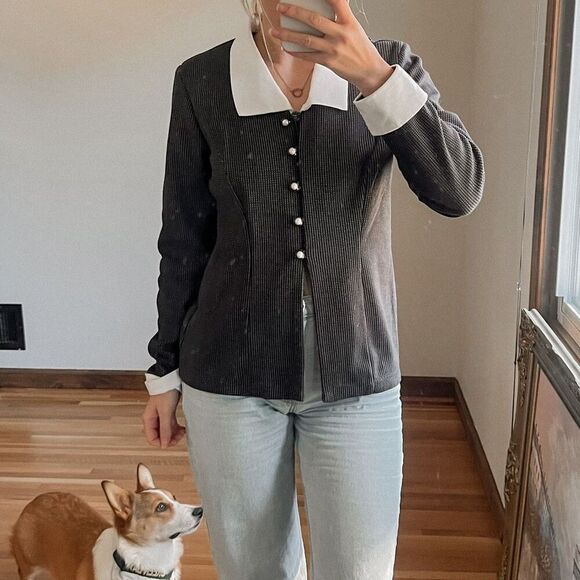 Vintage Tops - Vintage Jodi Michaels Polka Dot Blouse Size S